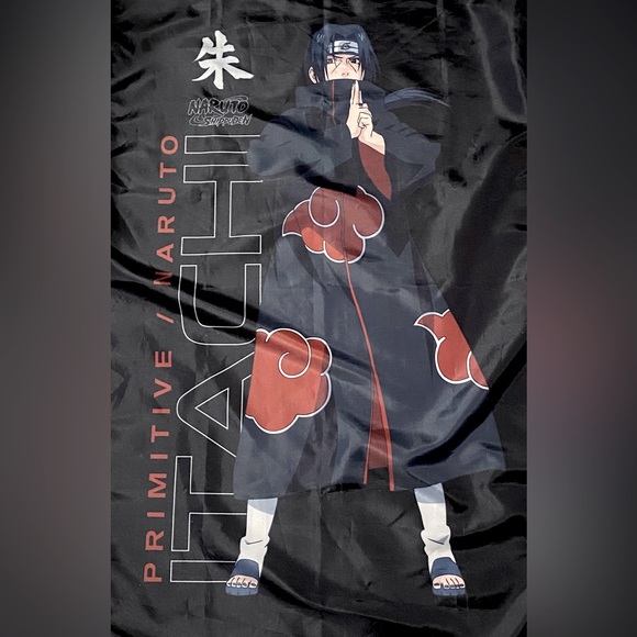 Primitive Naruto Shippuden Itachi Uchiha Akatsuki Wall Tapestry Banner - Picture 1 of 4